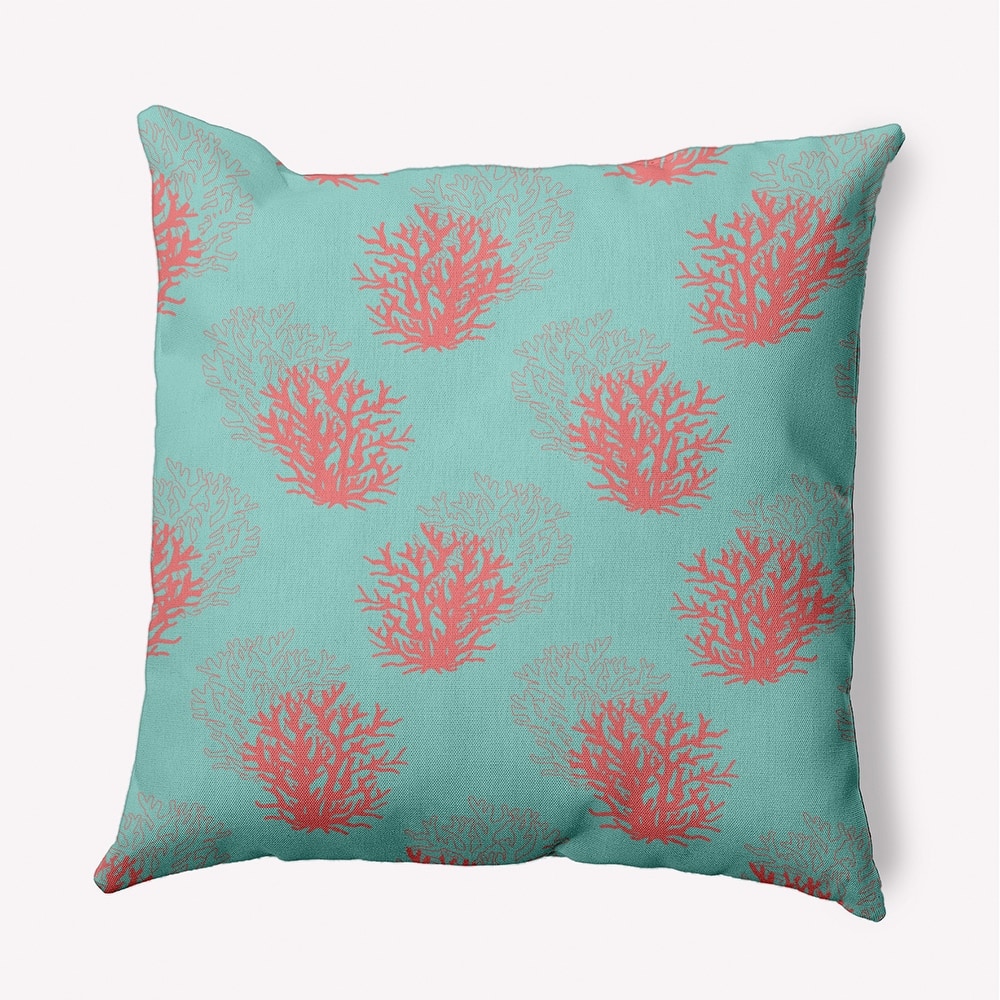 Coral Pattern Indoor/Outdoor Throw Pillow
