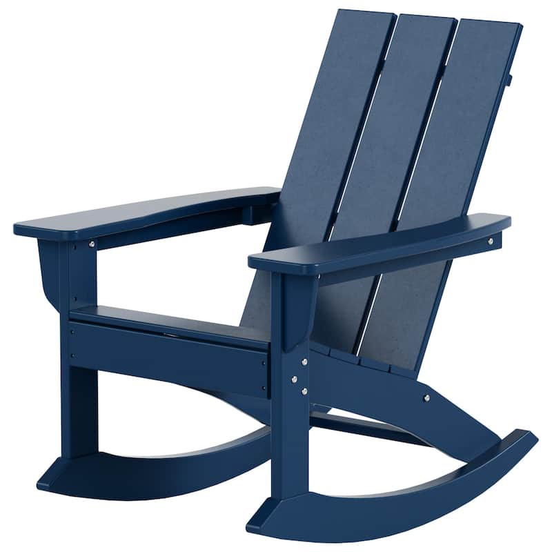 Shoreside Modern Eco-Friendly All Weather Poly Adirondack Rocking Chair