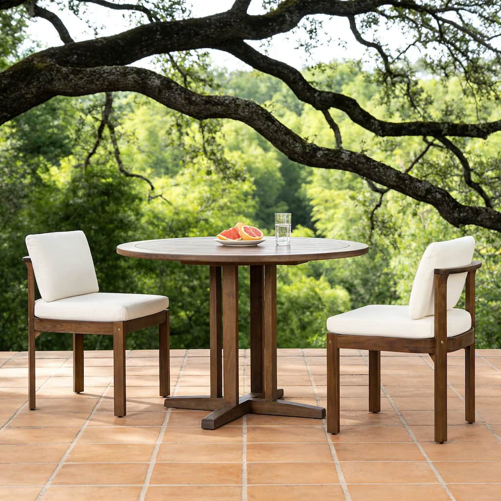 Christopher Knight Home - Modern Wooden Outdoor Dining Chair with Cushions.