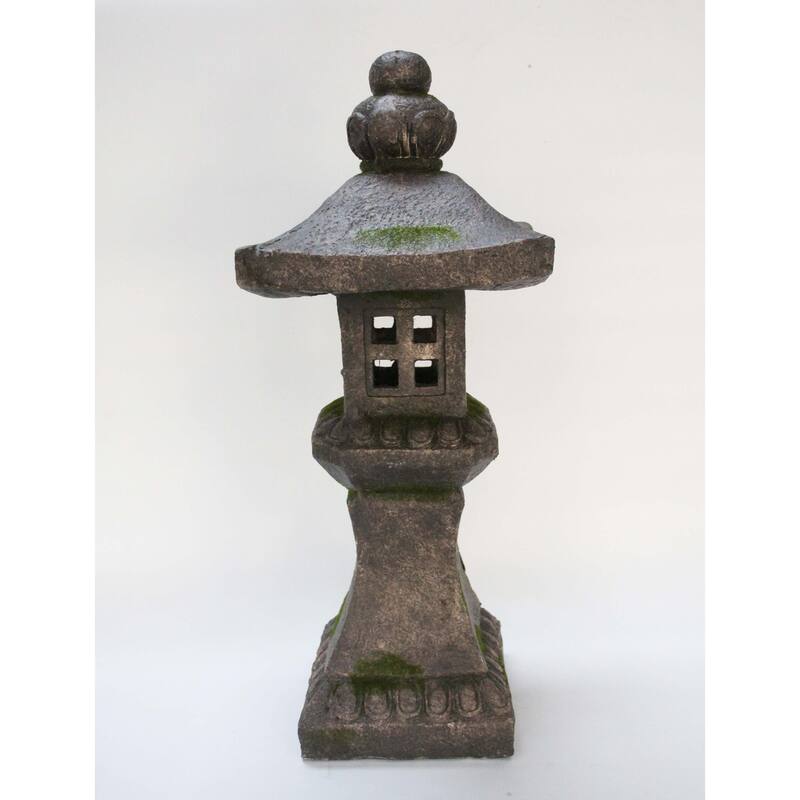 26.25" Stone Multi Purpose Pagoda Lantern with Magnetic Door
