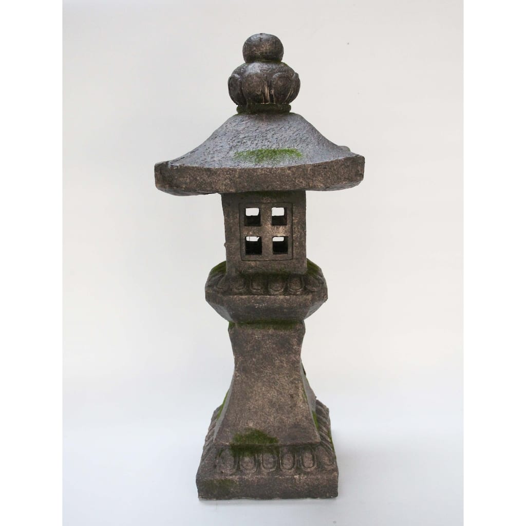 26.25" Stone Multi Purpose Pagoda Lantern with Magnetic Door
