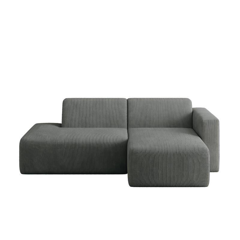 No Assembly Modular Corduroy Sectional Sofa Couch