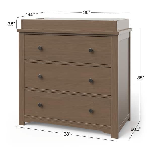 dimension image slide 5 of 7, Forever Eclectic Harmony 3-drawer Dresser with Dressing Kit