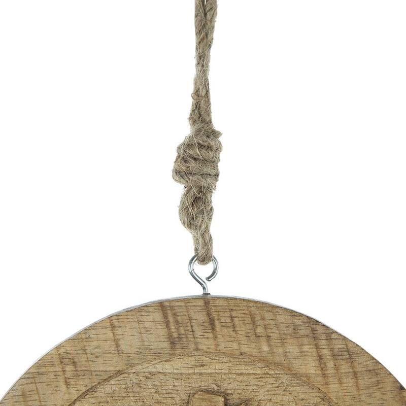 6" x 6" Wooden Hanging Circle With Snowflake Cut, Decorative Hanging Christmas Tree Ornaments for Holiday, Set of 12