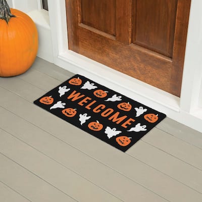 16 in. x 28 in. PVC Halloween Welcome Door Mat