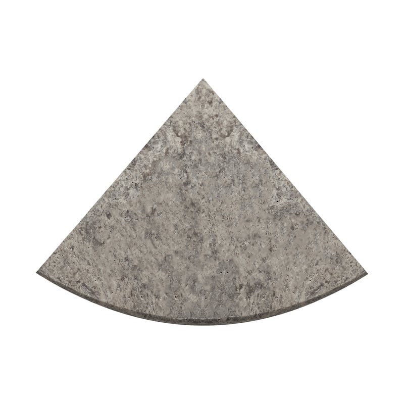 Argento Travertine 9 inch Corner Shelf - 2 Pieces - Silver