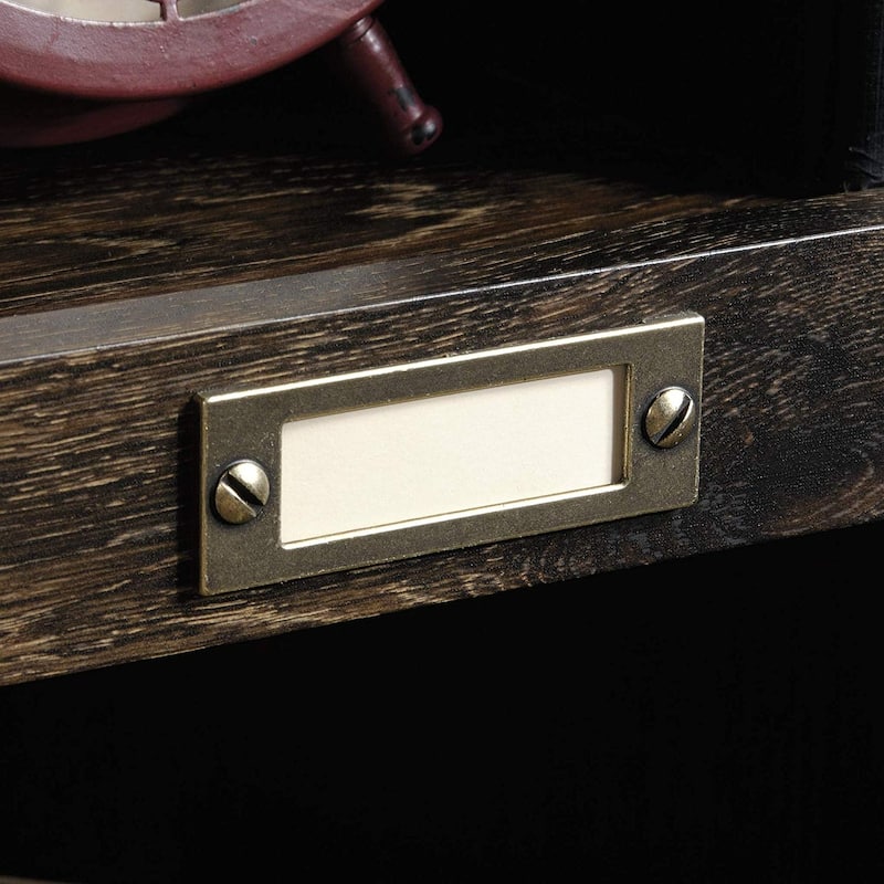 10-Cubby Bookcase with Label Holders and Gallery Top Shelf for Organized Storage and Display - 53.13