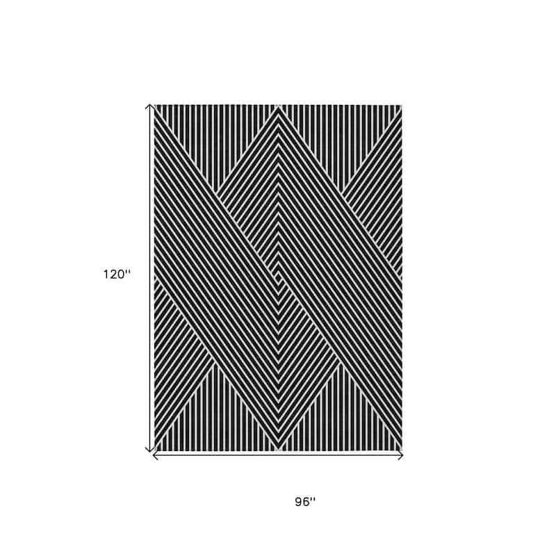 HomeRoots Geometric Transitional Rectangle Outdoor Rug