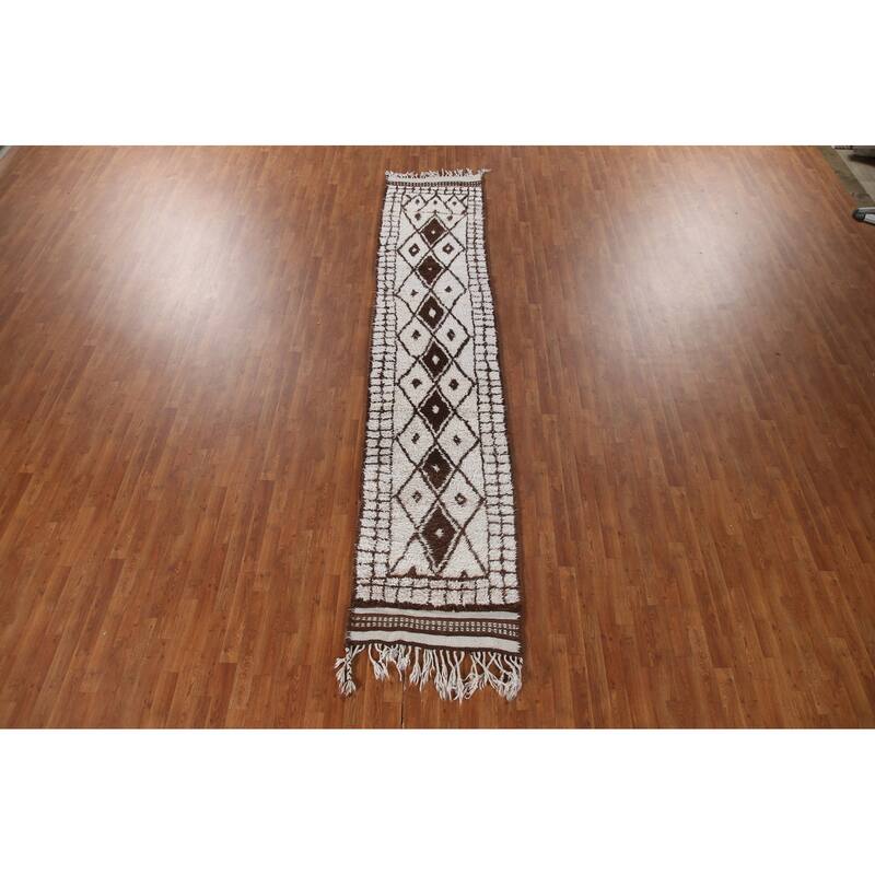 Plush Turkish Anatolian Runner Rug Hand-knotted Tribal Wool Carpet - 2'9"x 13'3"