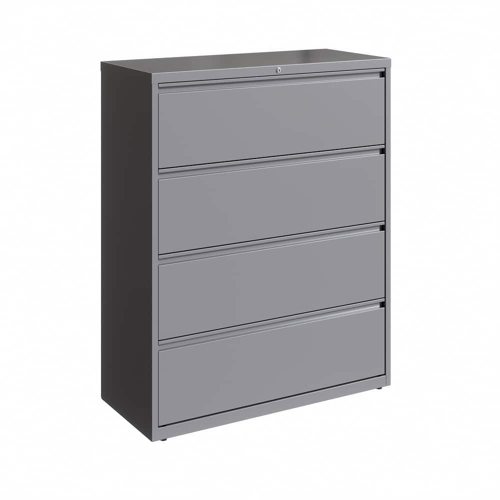 8000 Series 42" Wide 4-Drawer Lateral File Cabinet, Light Gray
