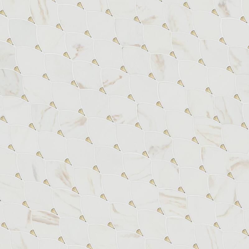 Ackland AKM-GM-10X12SEX-CA 10" x 12" Glass Wave Floor and Wall Mosaic - Satin Aurelia