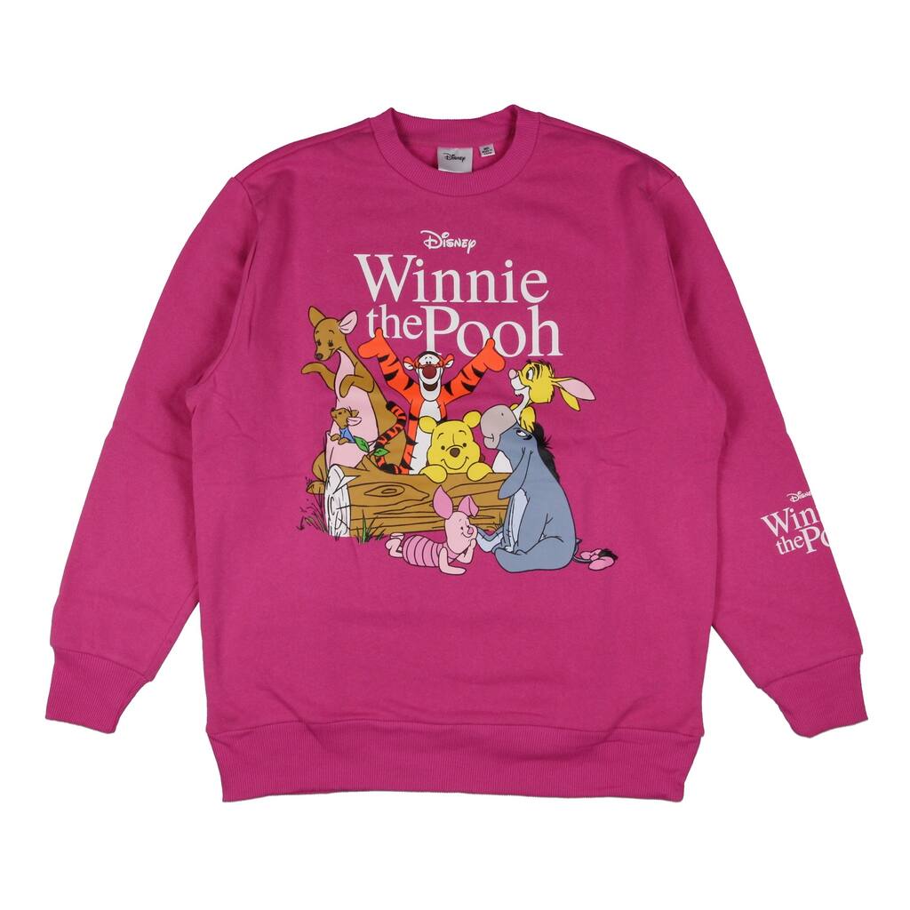 Disney Women's Winnie The Pooh And Friends Oversized Crewneck Pullover Adult Sweatshirt