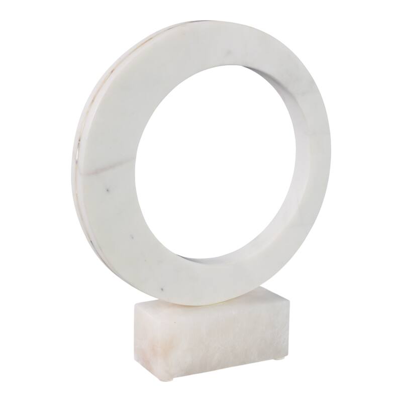 Stone Sculpture Circular Ring Geometric Base for Contemporary Display