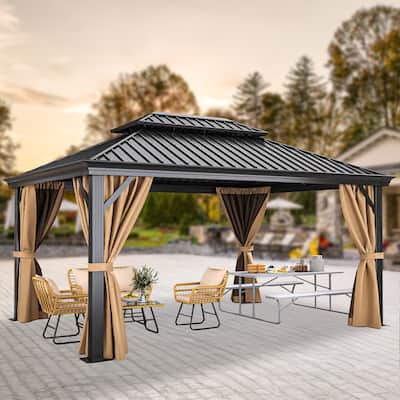 16 Ft. Wide Metal Outdoor Canopy Gazebo