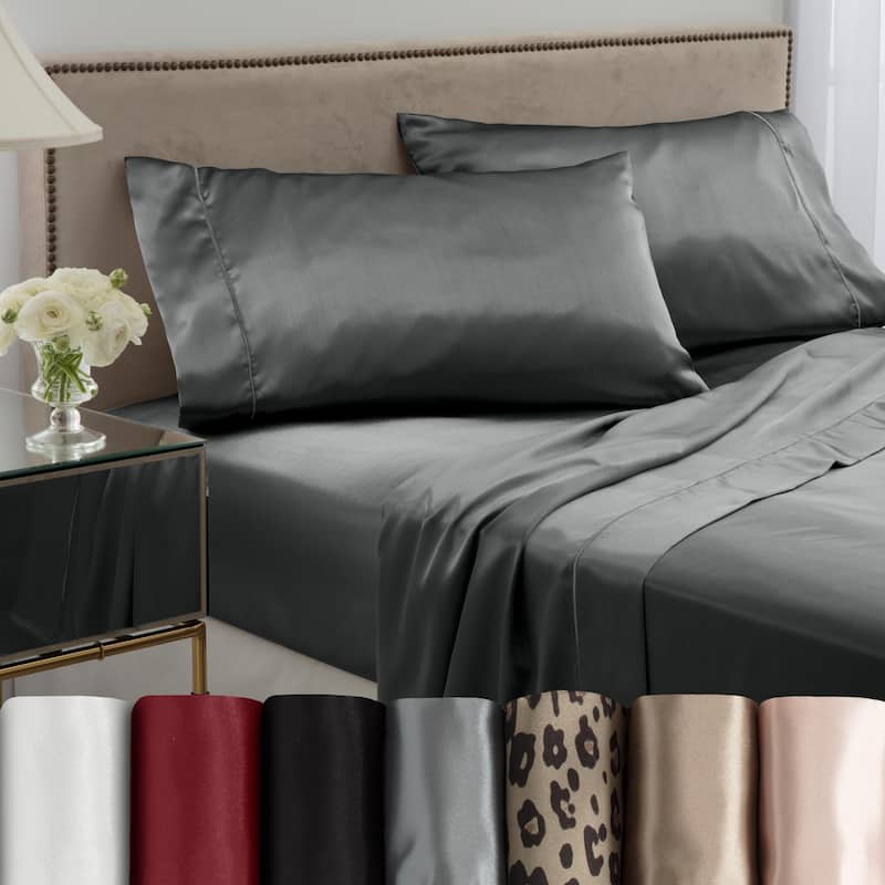 Martex Elegance Satin Silk Soft & Breathable For Hair & Skin Sheet Set - Twin - Silver