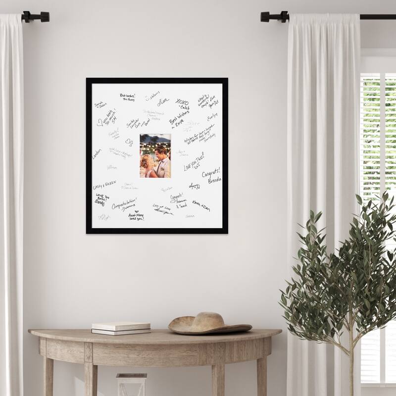 Svelte Signature Mat Picture Frame - Autograph Photo Frame Guest Book Alternative for Weddings, Graduations, or Retirement