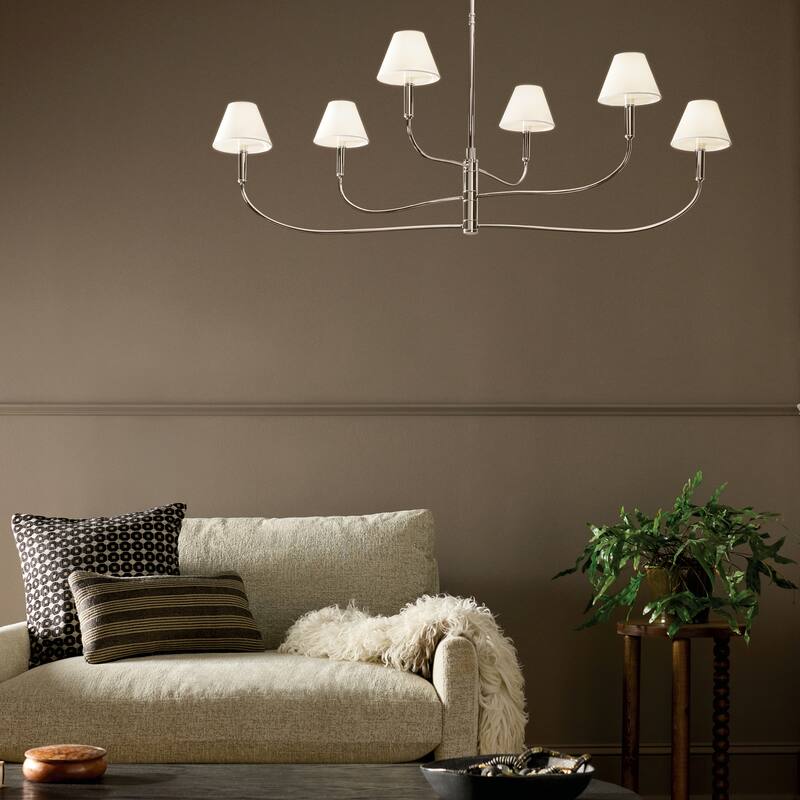 Eadie 51.5 Inch 6 Light Chandelier in Polished Nickel