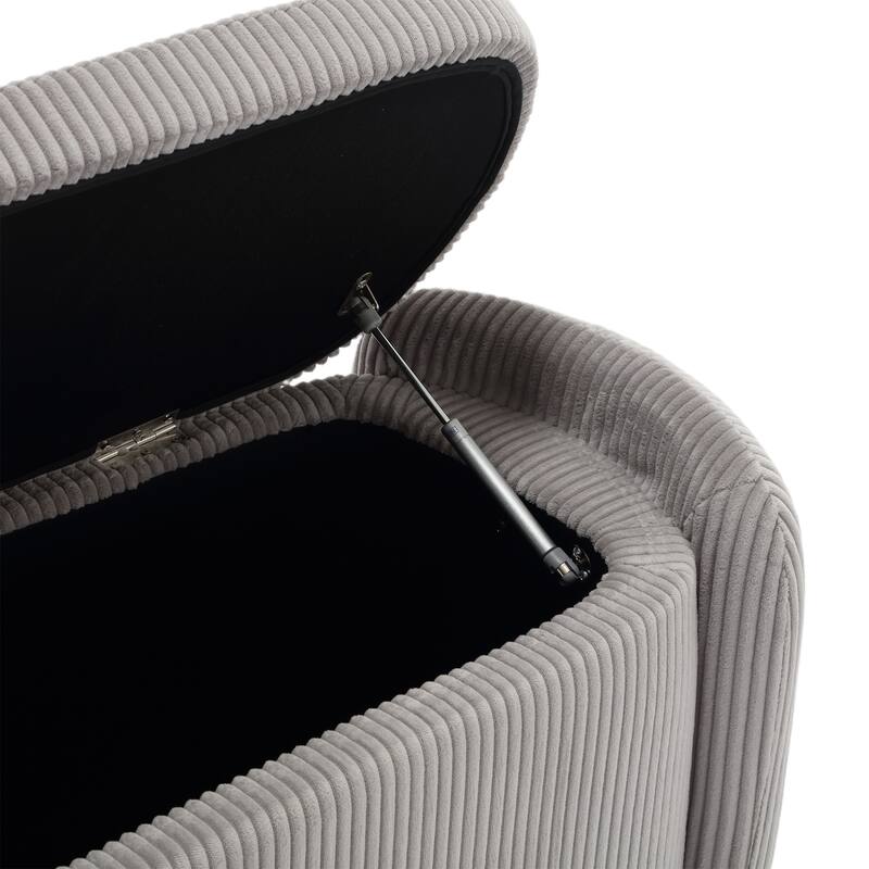 Entryway Upholstered Fabric Storage Ottoman