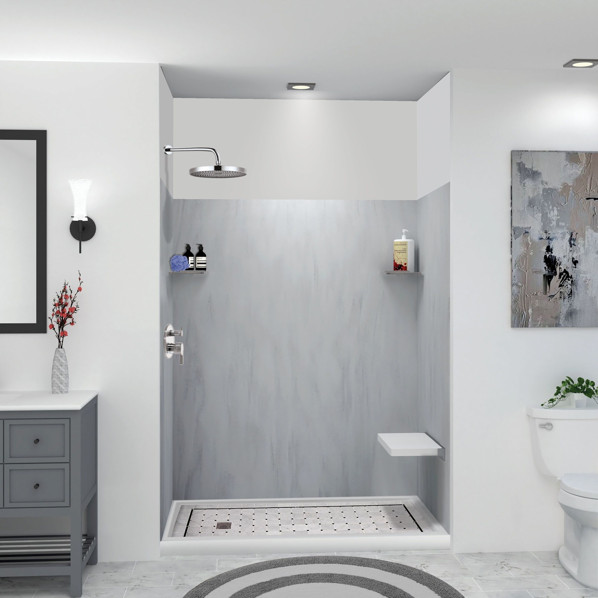 Transolid LWK604872 Lusso 72" H x 60" W x 48" D Three Wall Alcove