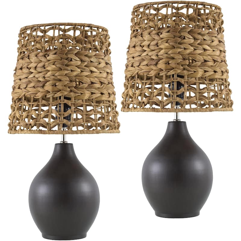 Livabliss Pabu Global Accent Table Lamp (Set of 2) - Dark Gray