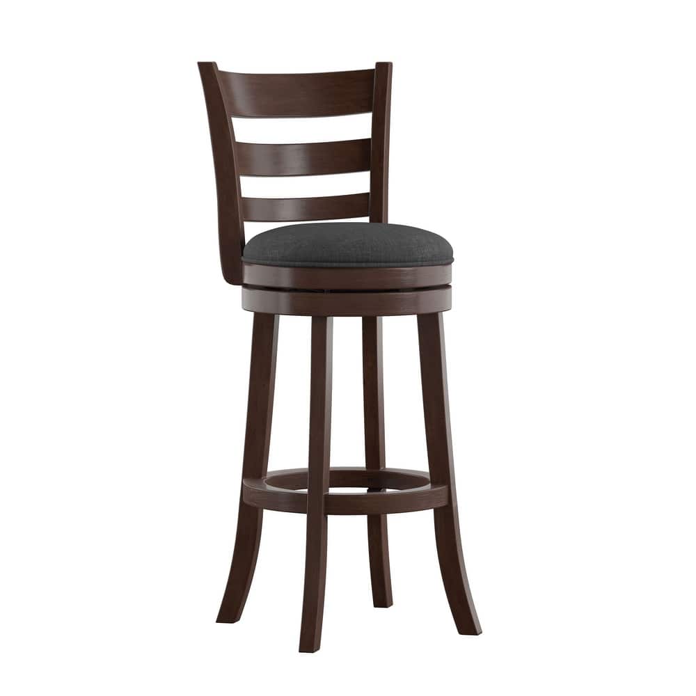 Verona Linen Ladder Back Swivel Bar Stool by iNSPIRE Q Classic