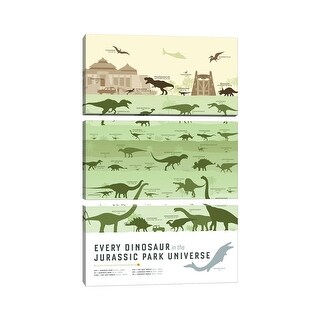 icanvas jurassic park print jurassic world by simon lavery 3 piece canvas wall art set overstock 34834123