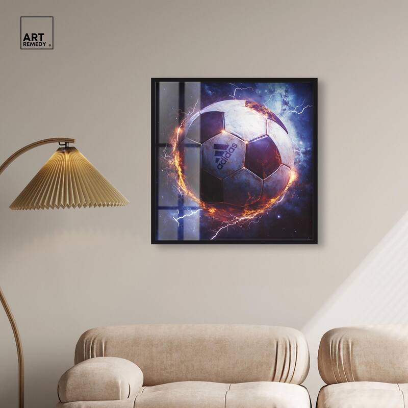 Electrify Soccer Ball Shadowbox by Art Remedy