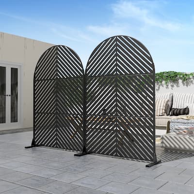Dovelina 6ft.Outdoor Freestanding Metal Privacy Screen Decorative Garden Fence - 72"x47"