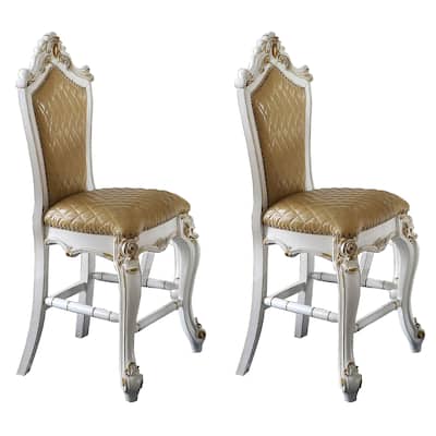 Butterscotch and Antique Pearl Armless Counter Height Chairs (Set-2)