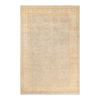 Mogul, One-of-a-Kind Hand-Knotted Area Rug - Light Blue, 6' 1" x 9' 2" - 6'1" x 9'2"