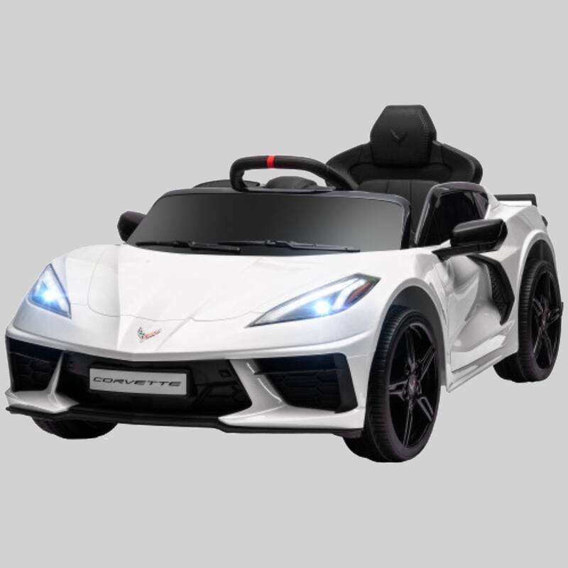 Licensed Chevrolet Corvette 12V Electric Car for Kids with Remote Control, Suspension System, Headlights, Music & Horn