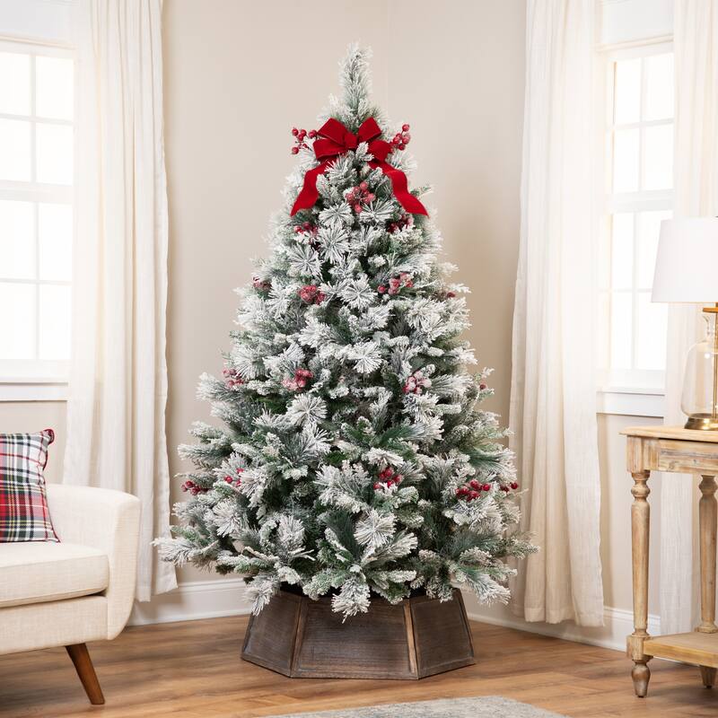 Real Touch™️ Heavily Flocked Whittaker Spruce Full Artificial Christmas Tree - 6.5' -Unlit - 6.5 Foot