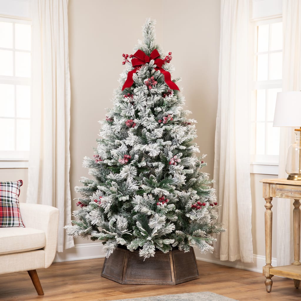 Real Touch™️ Heavily Flocked Whittaker Spruce Full Artificial Christmas Tree - 6.5' -Unlit - 6.5 Foot