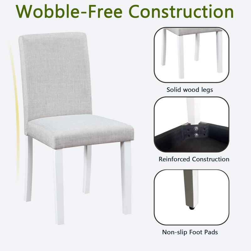 Dining Chairs Only, Dining Chairs Set for 4, Kitchen Chair with Padded Seat, Side Chair for Dining Room