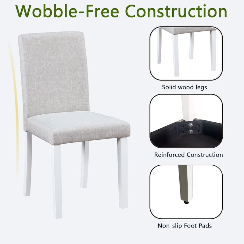 GDFStudio - Aurelian Traditional Upholstered Ergonomic High Backrest Dining Chairs, Padded Seat & Non-slip Feet Pads, Set of 4