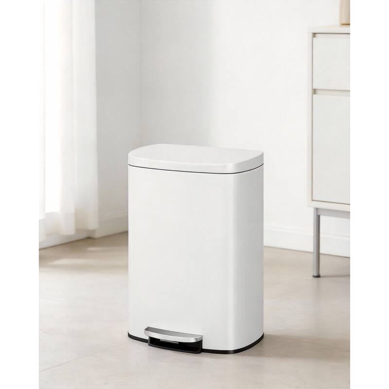 13 Gal / 50 L Step-On Garbage Bin - White