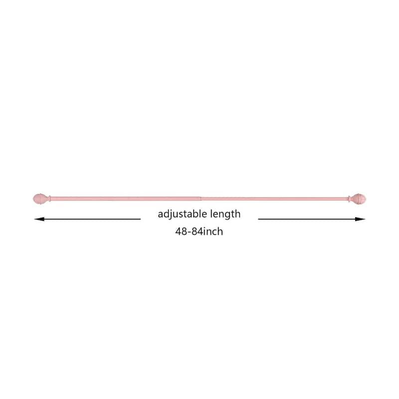 Acroma Metal Adjustable Single Modern Curtain Rod Pink