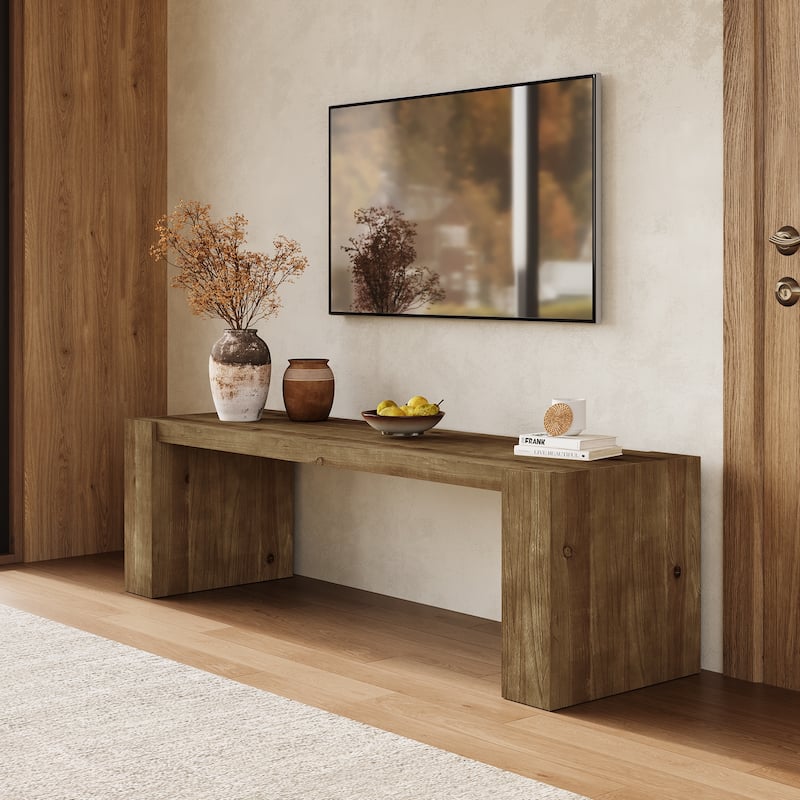 Solid Wood Entryway Bench Farmhouse Indoor Bench for Living Room