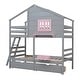 preview thumbnail 26 of 26, Bunk Bed with 2 Drawers, 1 Storage Box, 1 Shelf, Window and Roof