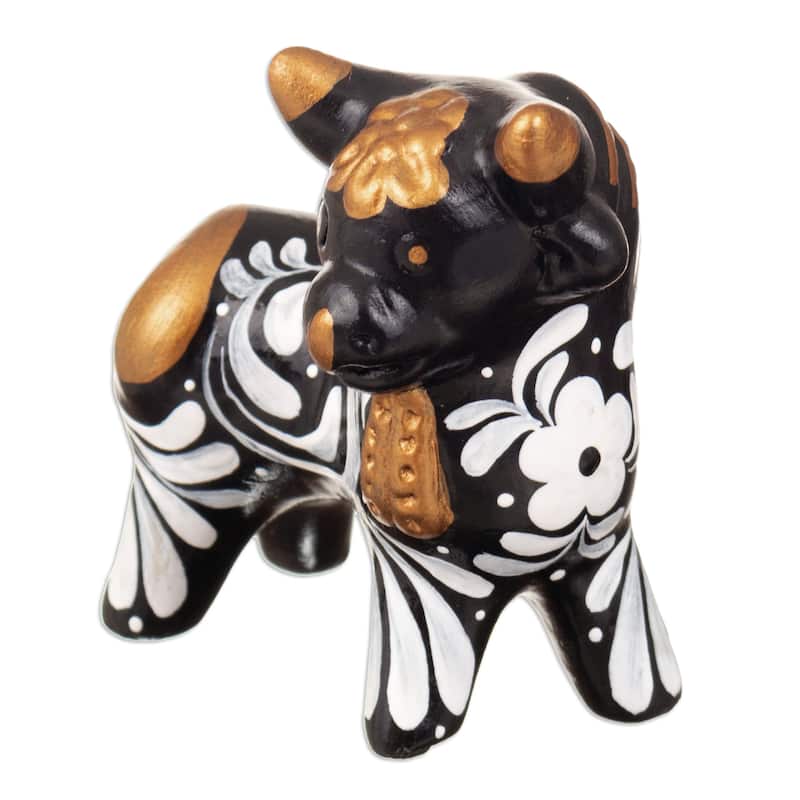 Novica Handmade Black Guardian Of Pucara Ceramic Sculpture