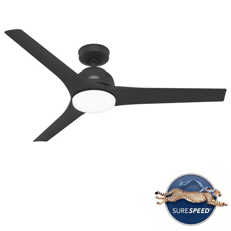 Hunter 52" Gallegos Outdoor Ceiling Fan with LED Light Kit and Wall Control, Damp-Rated