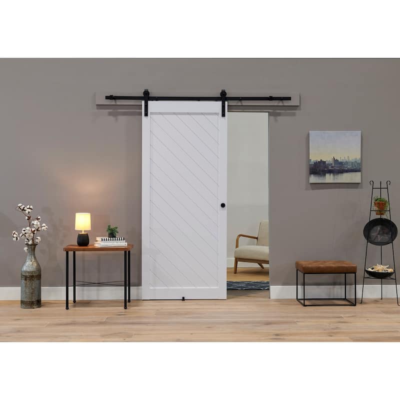 Millbrooke 36x84 Diagonal Vinyl Barn door kit White