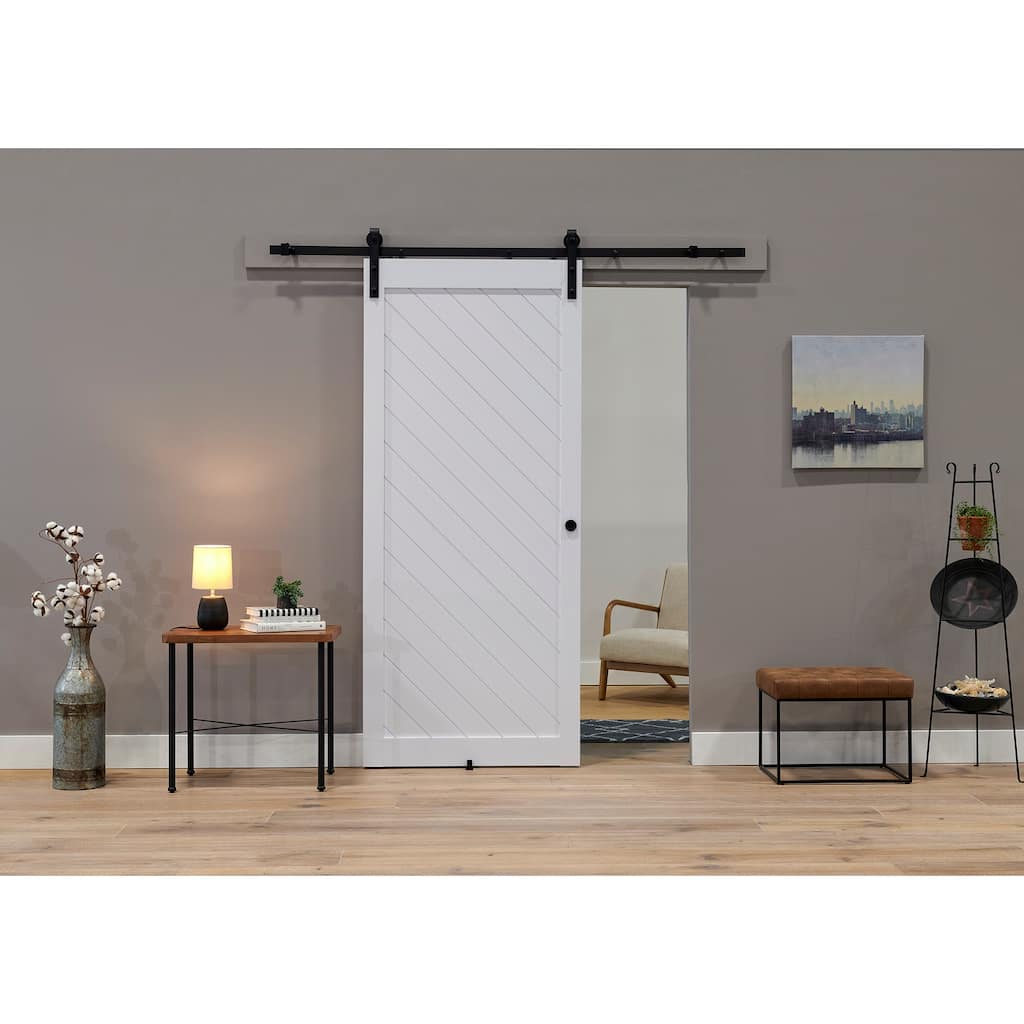 Millbrooke 36x84 Diagonal Vinyl Barn door kit White