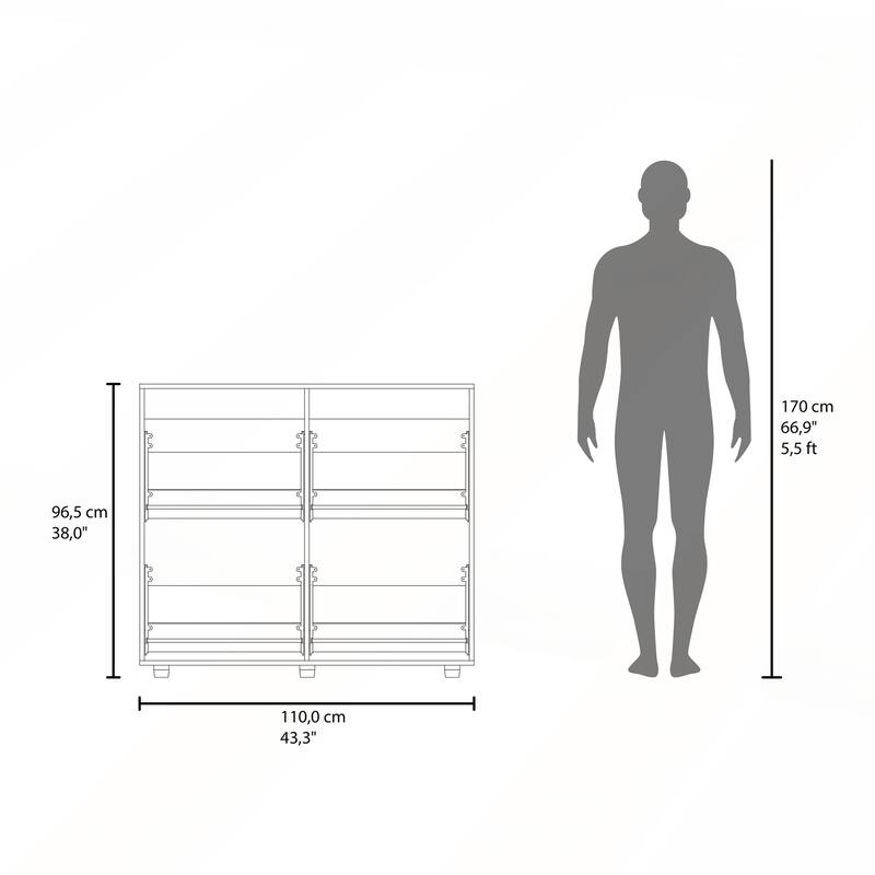 White Tilt-Out Shoe Storage Cabinet