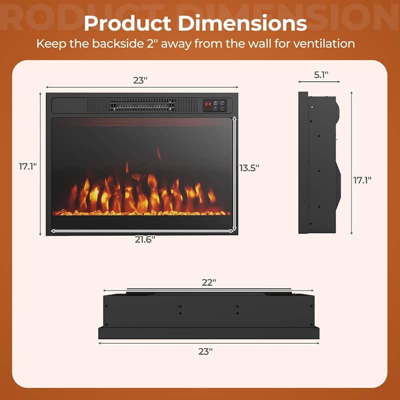 Electric Fireplace Inserts Fireplace Heater Recessed Fireplace Insert