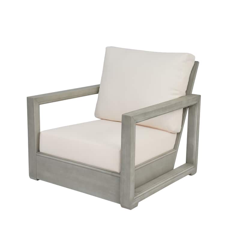 Westchester Acacia Wood Outdoor Club Chair with Cushion by Christopher Knight Home