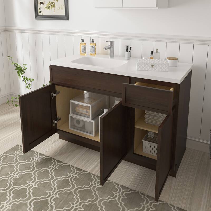 Vanity Art 45" Birch Freestanding Bathroom Vanity Cabinet without Top