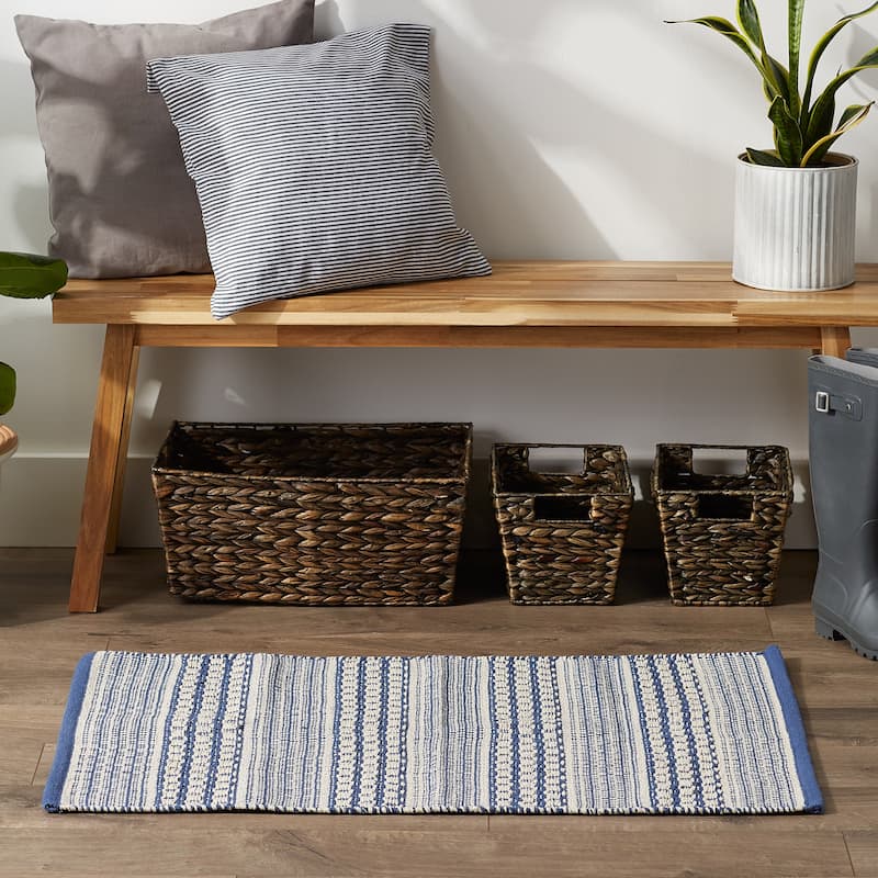 DII Stone Dobby Stripe Hand-Loomed Rug 2ft 6inx6 Ft - 36.0 In. L X 24.0 In. W X 0.2 In. H
