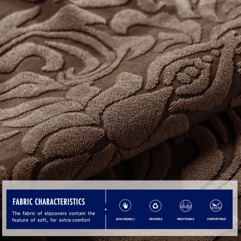 Subrtex 1 Piece Armchair Slipcover Jacquard Damask Spandex Furniture Protector