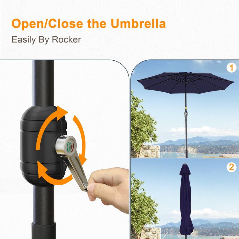 LIVOOSUN 9ft Patio Umbrella Outdoor Table Umbrella with Tilt and Crank
